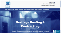 Desktop Screenshot of heritageroofing.com