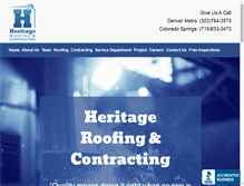 Tablet Screenshot of heritageroofing.com